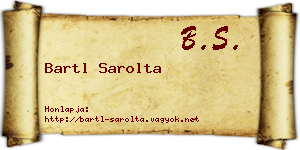 Bartl Sarolta névjegykártya