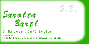 sarolta bartl business card
